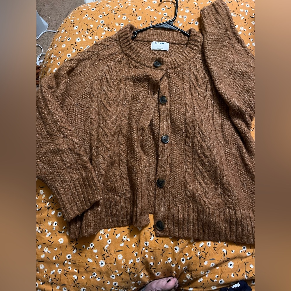 Old navy cable knit cardigan sweater (rust orange) 2X